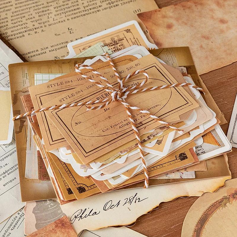 100 pièces papier décoratif Vintage bricolage Scrapbooking matériel étiquettes papier pour Journal c