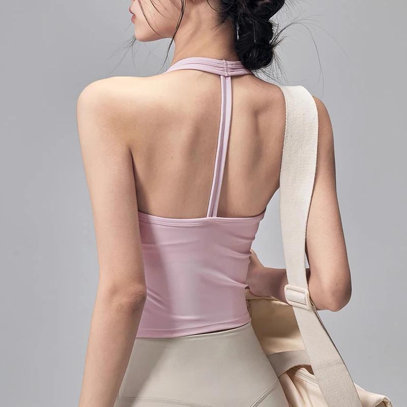 Gilet de sport de Yoga pour femmes, col en v, Design suspendu au dos, course en plein air, entraînem