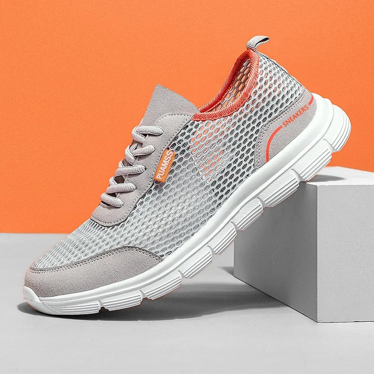 Baskets de course d'été pour hommes - Chaussures légères en maille respirante pour sport
