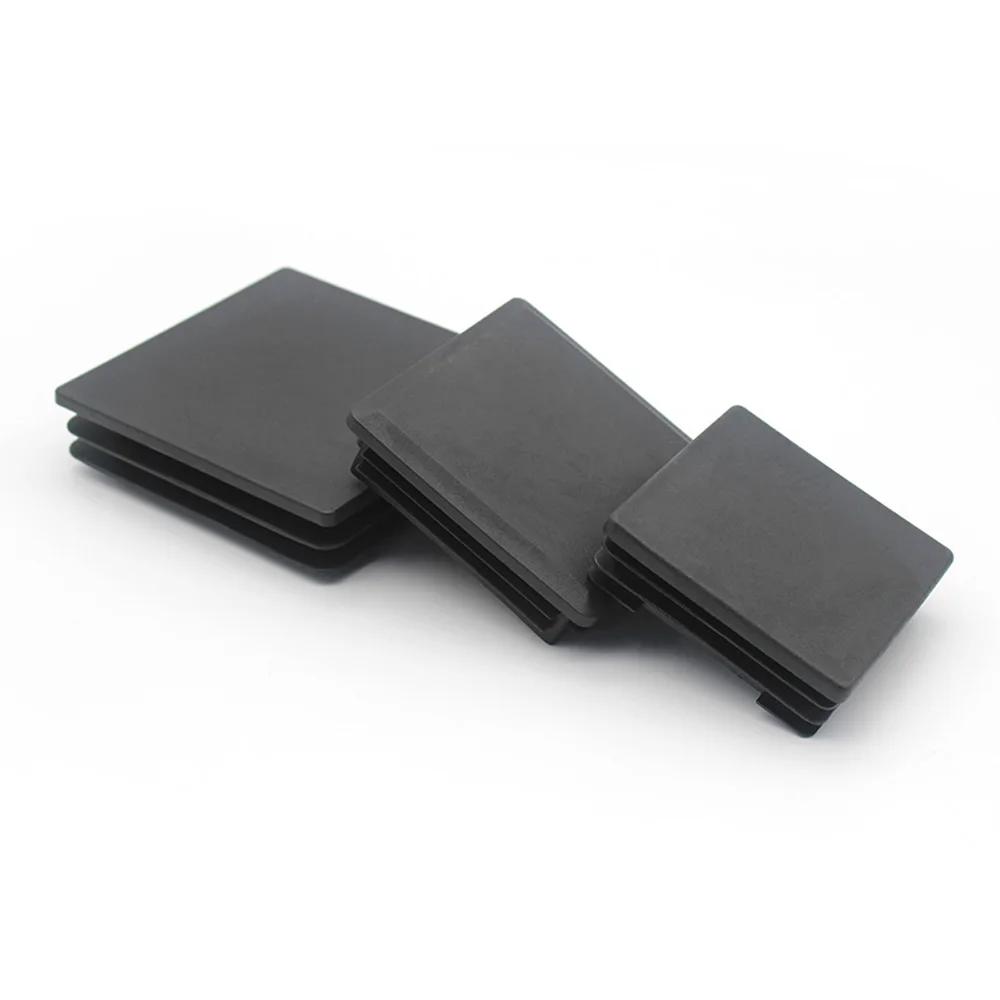 Embouts d'obturation carrés en plastique noir pour meubles, tube de jambe, inserts de tuyaux, boucho