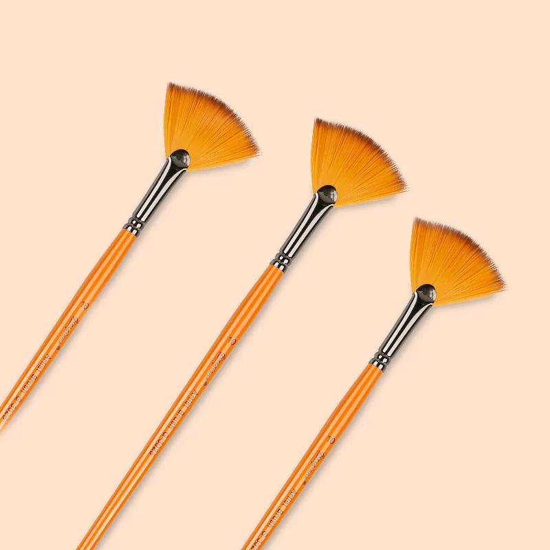 Brosse en forme d'éventail pour poterie, cheveux doux, bonne Absorption d'eau, bricolage, brosse de