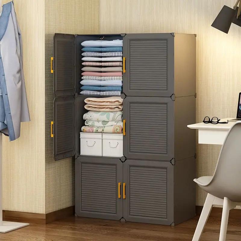 Armoire de Rangement Multifonctionnelle, Meuble de Chambre à Coucher, Casier à Assembler Pliable, Pa