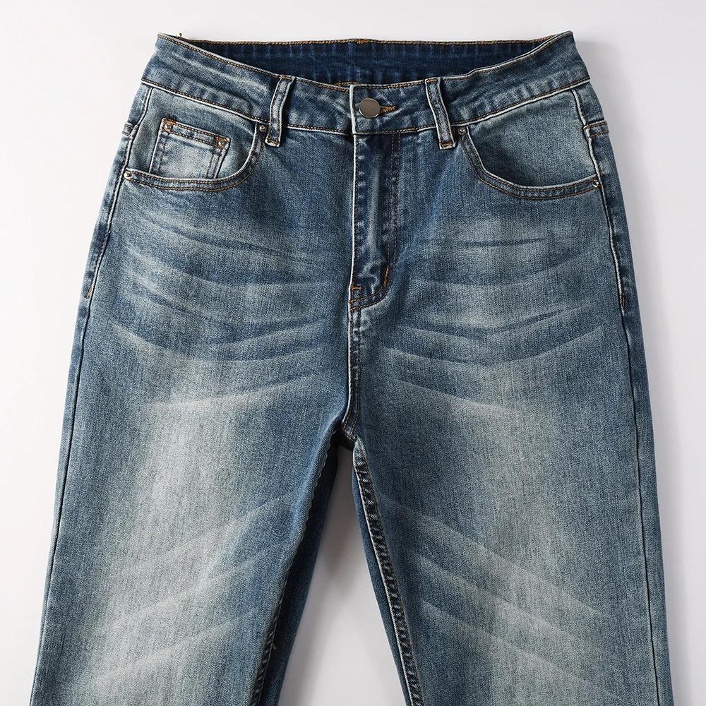 Jean Slim coupe botte pour hommes, pantalon en Denim de coton bleu de couleur Pure de haute qualité,