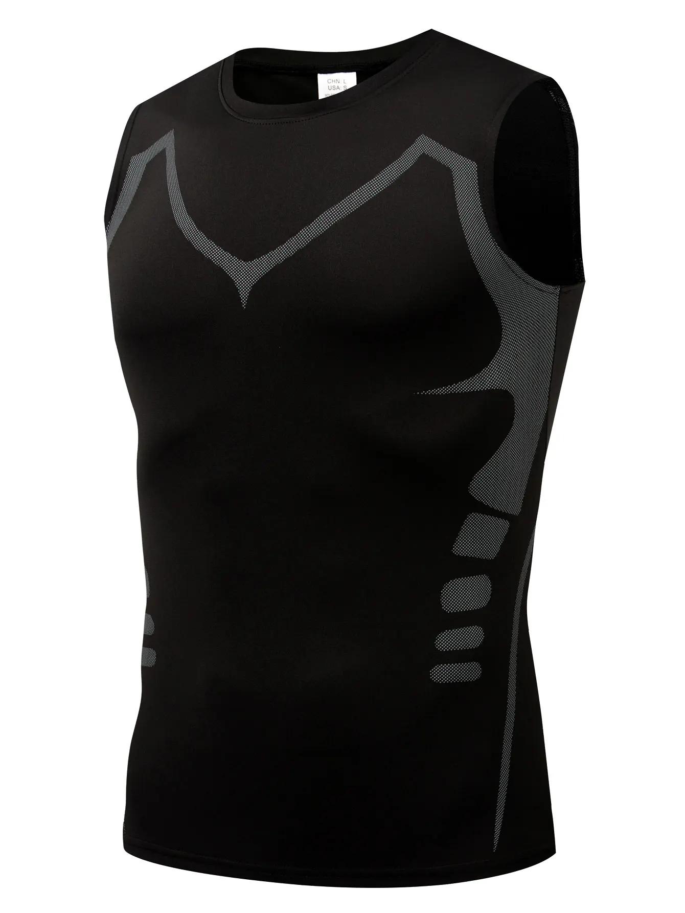 Gilet de sport compression homme - Fitness respirant séchage rapide pour basket course cyclisme