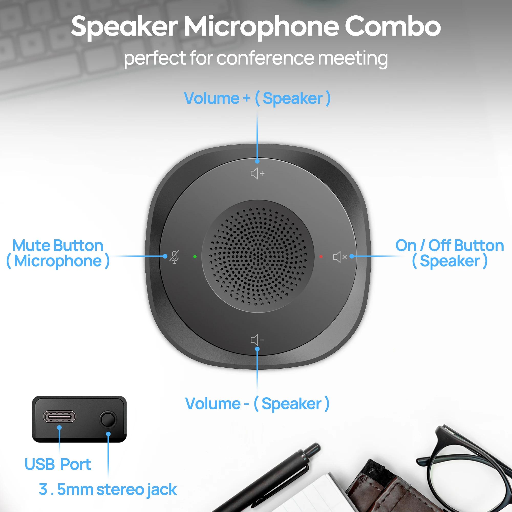 Haut-parleur de conférence USB, Microphone filaire, touche tactile, Omni, micro directionnel, PnP, p
