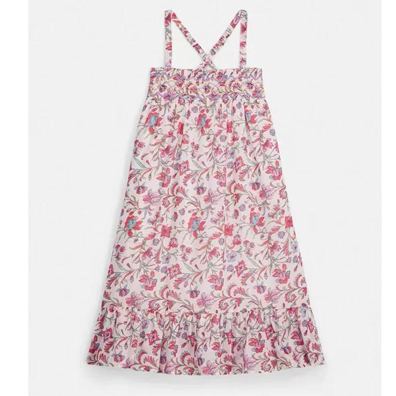 Pré-vente (expédition en mars) 2026 LM Robes d'été pour bébés filles, imprimé floral, en coton, vête