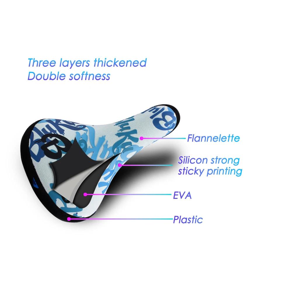 Selle de vélo Funsea en silicone imprimé pour vélos, siège en flanelle avec logo brodé, rail de 8 mm