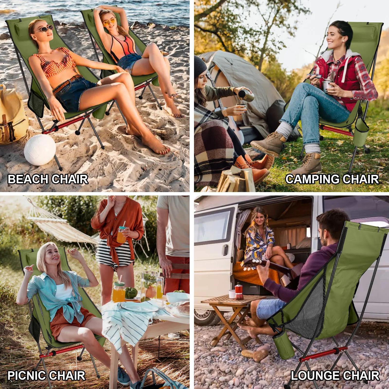 Chaise pliante ultralégère pour Camping, voyage, pêche, barbecue, randonnée, forte charge 150kg, pla