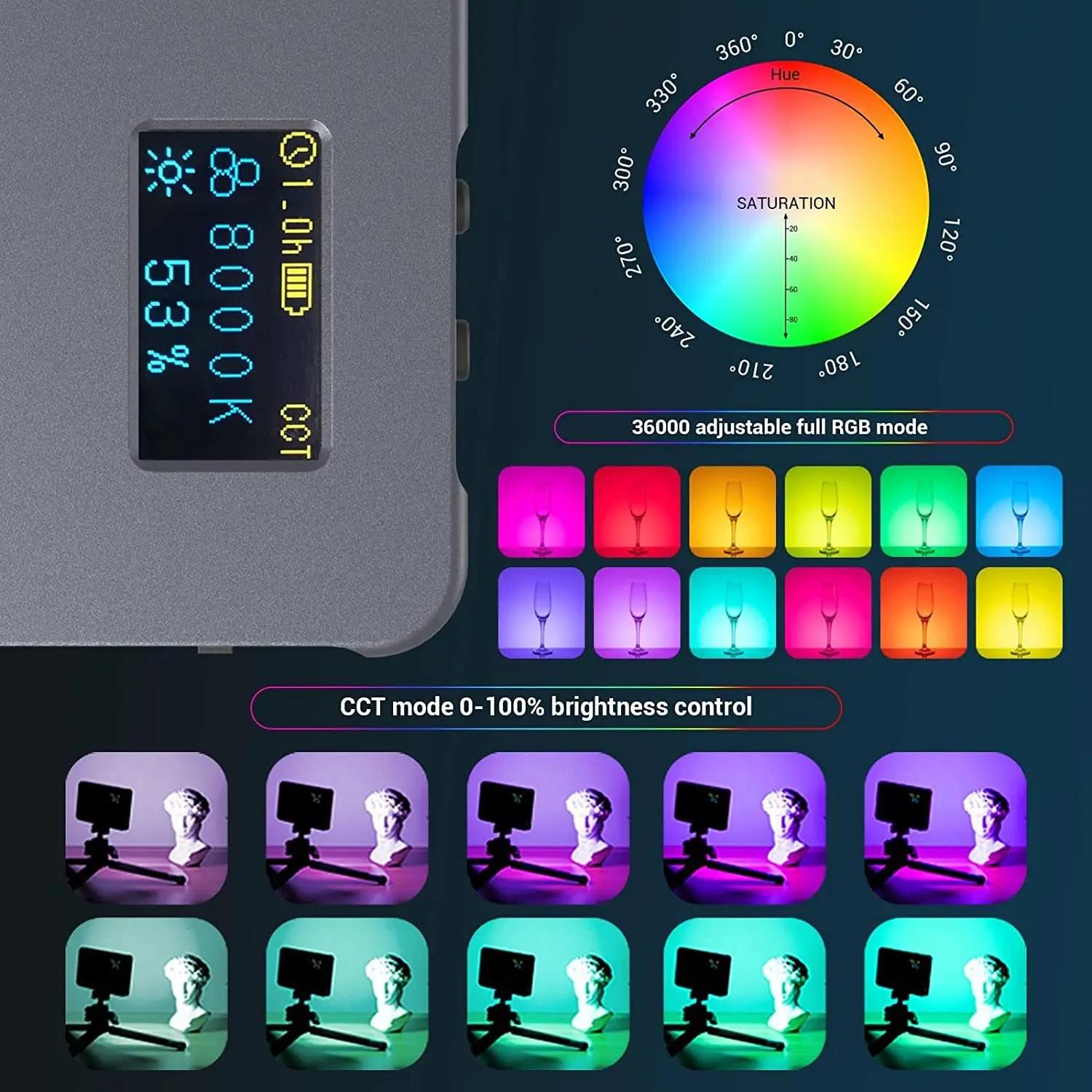 SMALLRIG-Lampe vidéo P96L RGB, éclairage portable pour appareil photo, remplissage de documents comp