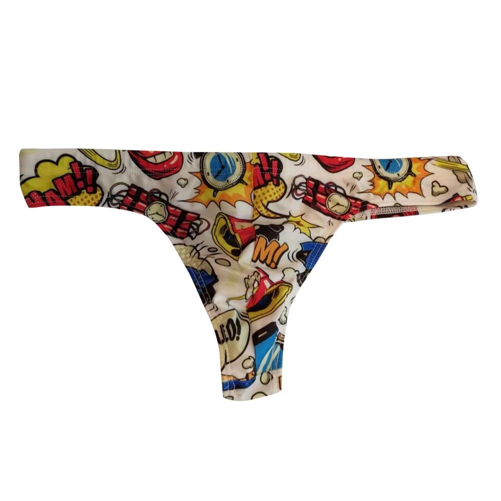 Maillot de bain traditionnel pour hommes, culotte tanga, Style Pop amusant, taille basse, Bikini, Se