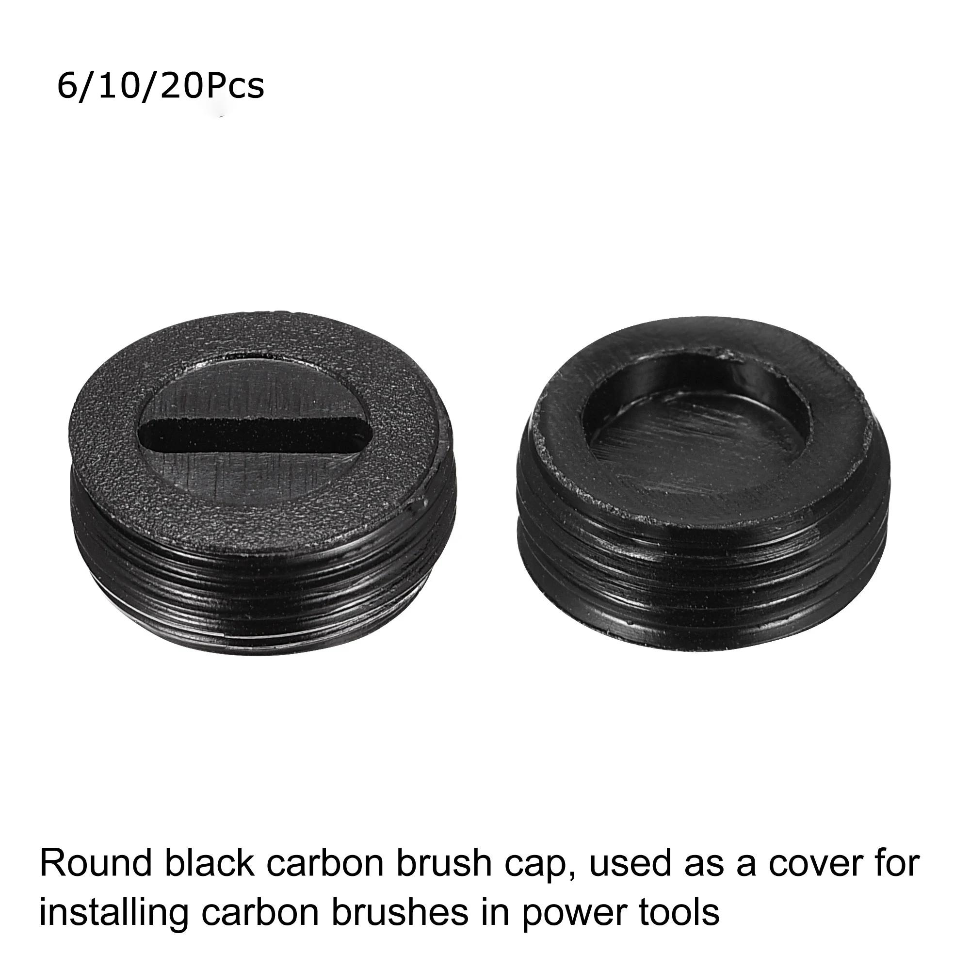 Bouchons de support de brosse en carbone à vis en plastique noir, boîtier Dia 10mm/12mm/13mm/14mm/15