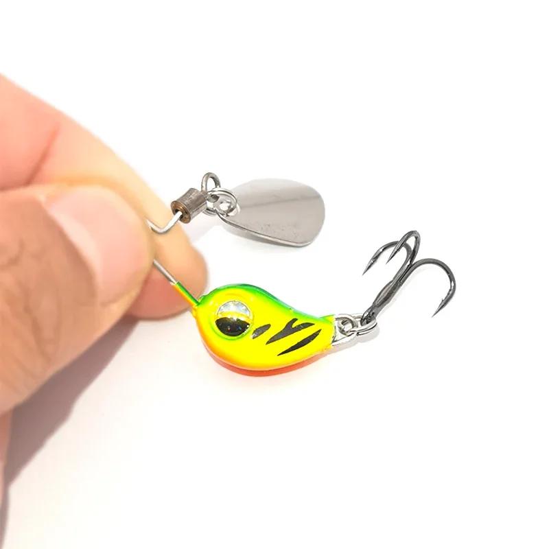 OUTKIT nouveau 4.5g/7.5g métal VIB Micro leurre de pêche Spinner coulant cuillère rotative broche ma