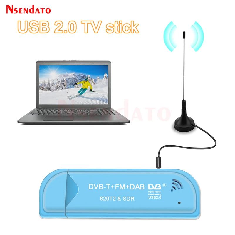 Dongle récepteur TV numérique avec antenne pour Windows, Smart DVB-T, SDR TV Stick Tuner, RTL2832U &