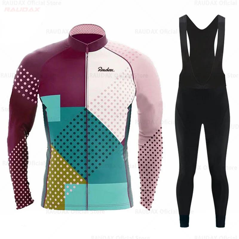 Raudax – Maillot de cyclisme respirant à manches longues, ensemble de vêtements de vélo de montagne,