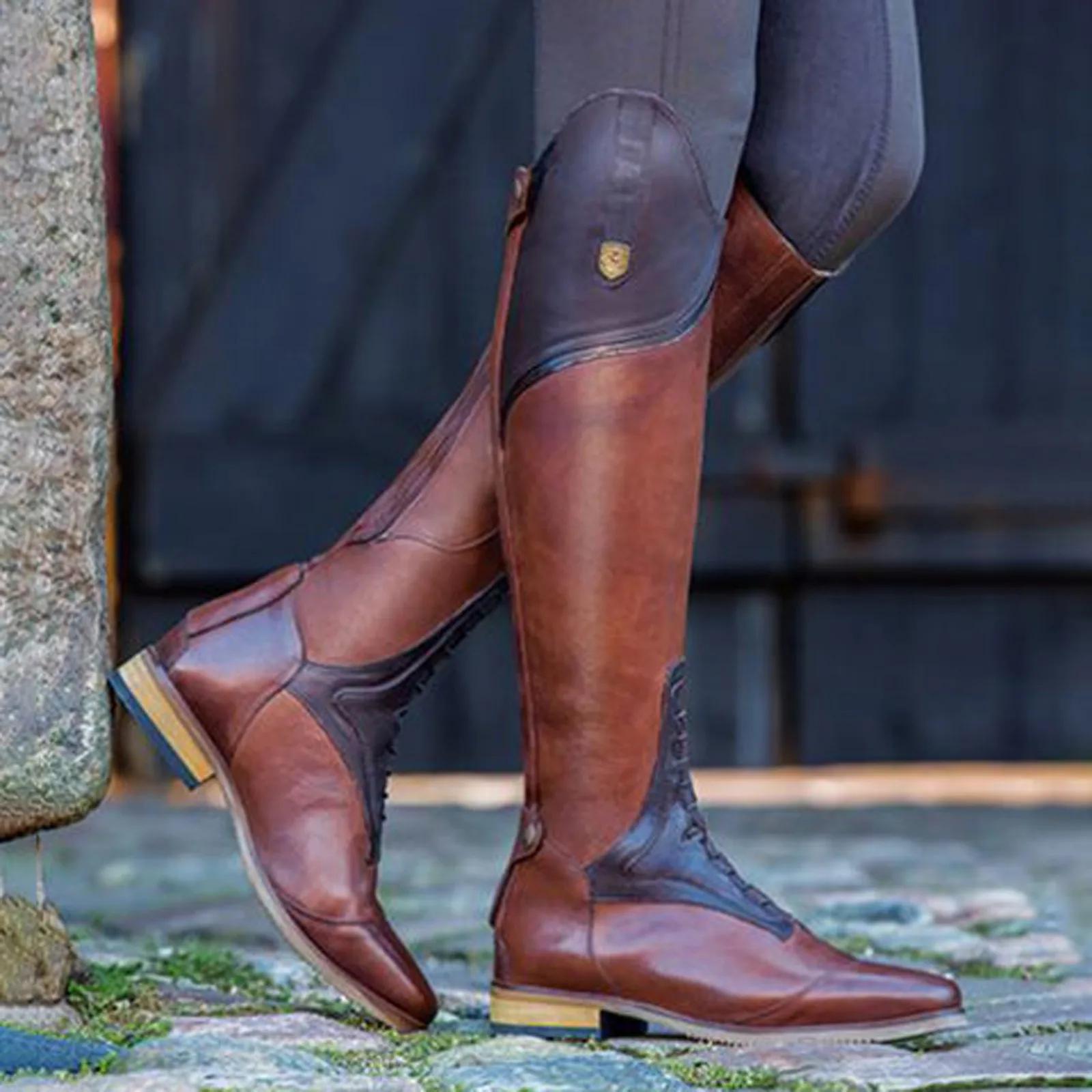Bottes équestres en cuir véritable pour entraînement sportif professionnel, bottes de chevalier mont