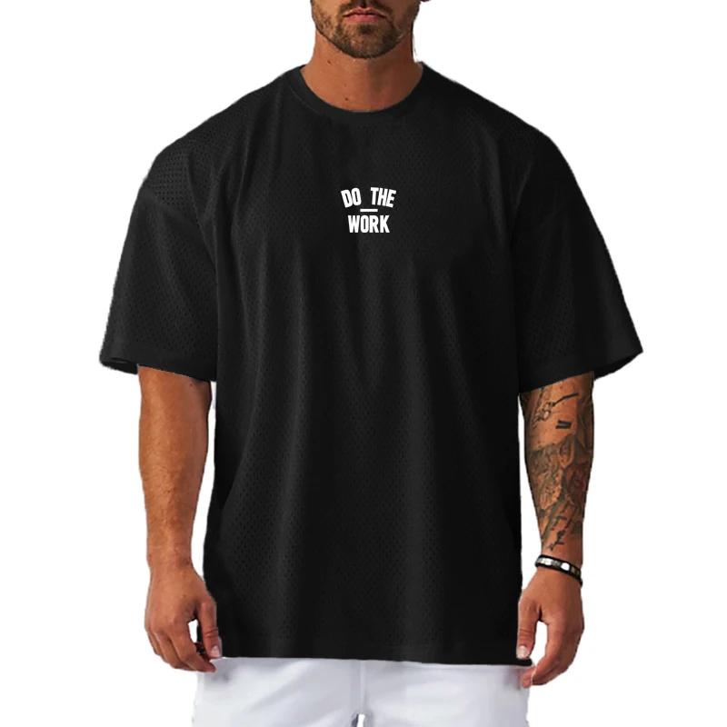 T-shirt oversize homme fitness été - Maille respirante pour gym, running et occasions décontractées