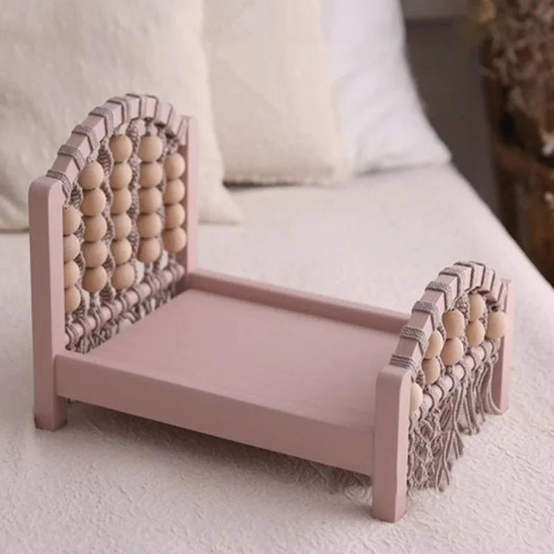 Accessoires de photographie pour nouveau-né, poignées de lit en bois, lit amovible, accessoires de p