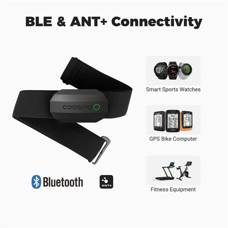 COOSPO H808S capteur de fréquence cardiaque sangle pectorale moniteur HRM ANT + Bluetooth avec IP67