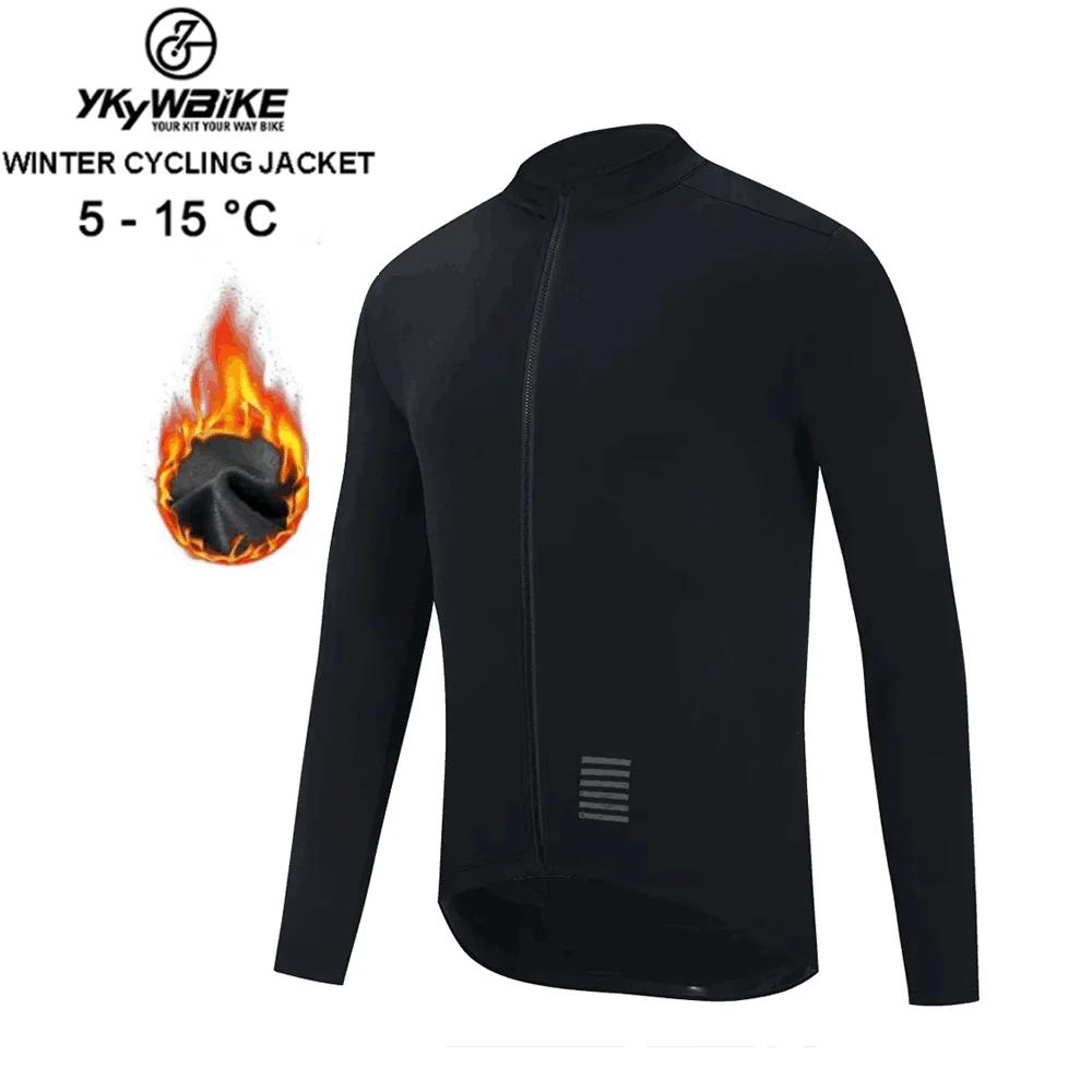 YKYWBIKE – veste de cyclisme thermique pour homme, manteau de vélo, à manches longues, maillot de cy
