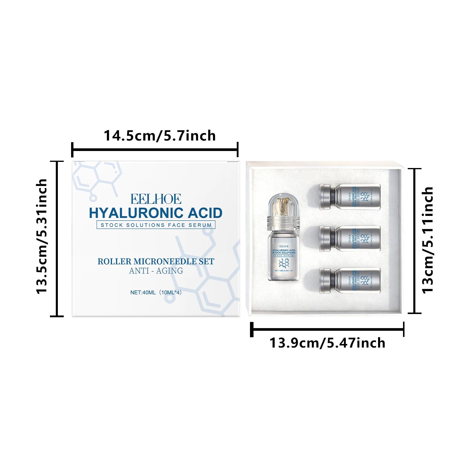 Sérum Visage à l'Acide Hyaluronique avec Rouleau Microneedle – Hydratant, Anti-rides, Lissant et Raf