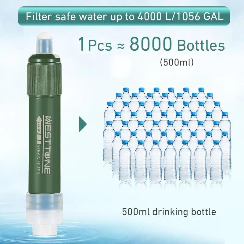 TUP ensemble de paille en plein air mini filtre purificateur d'eau de purification de survivre ou de