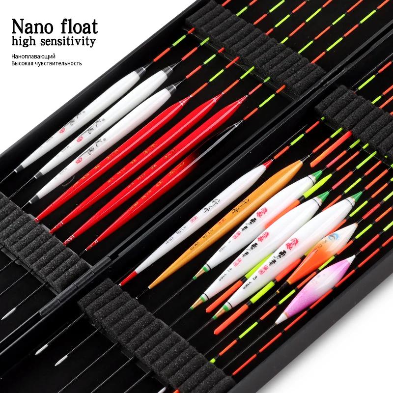 Nano flotteurs composites + boîte flottante, bouée d'eau douce combinée, rivière de lac, Bobber de p