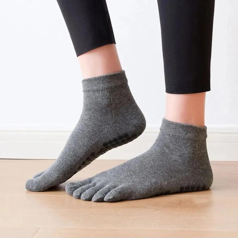 Chaussettes respirantes femme 5 paires - Yoga danse fitness coton silicone antidérapant