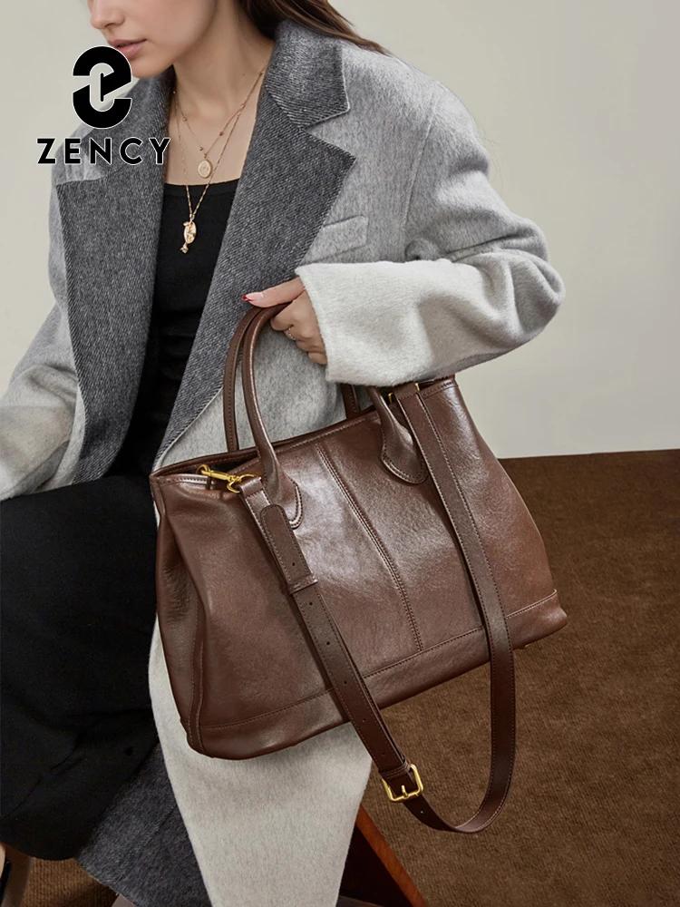 Sac Zency Femme 2026 en Cuir Naturel Grande Capacité, Sac à Main Noble, Sac Bandoulière Designer, Sa