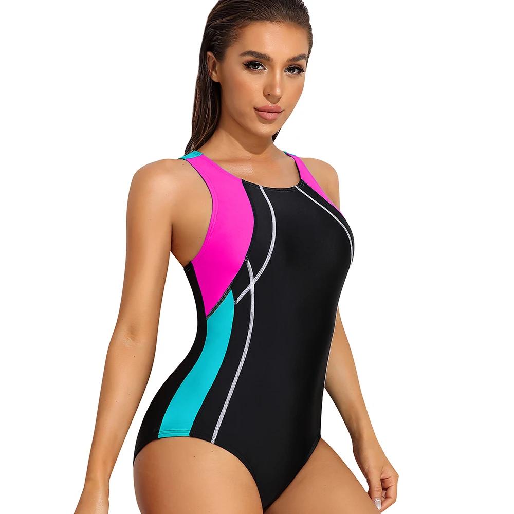 Anfilia maillots de bain une pièce femmes maillots de Sport maillot de bain de Sport dos ouvert vête