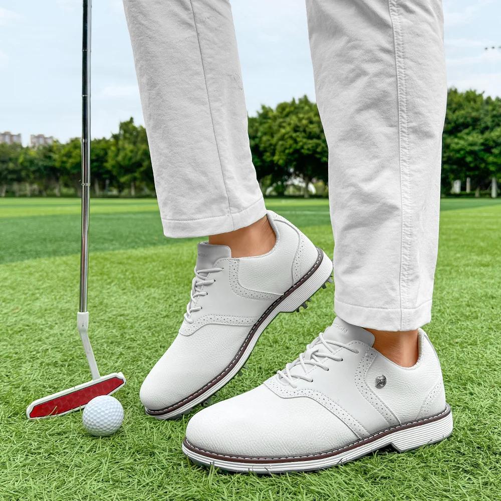 Chaussures de golf à pointes professionnelles pour hommes, baskets de golf de luxe, chaussures de ma