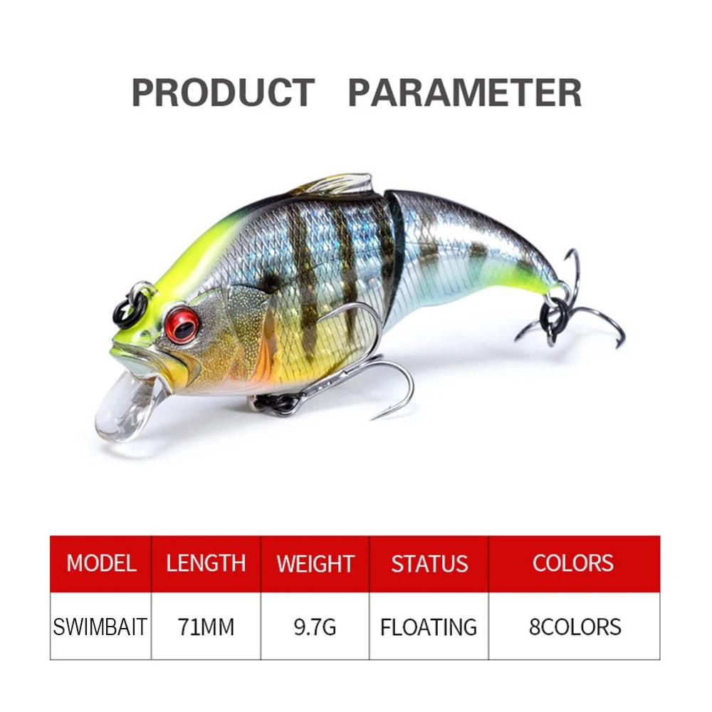 7.1 cm 9.7g leurres de pêche flottant Swimbait Wobbler artificiel dur appât Joint appât prédateur mé
