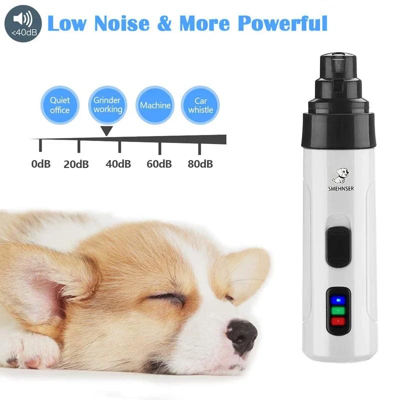 Broyeur à Ongles Électrique Indolore Rechargeable par USB, Coupe-Ongles Silencieux pour Chien et Cha