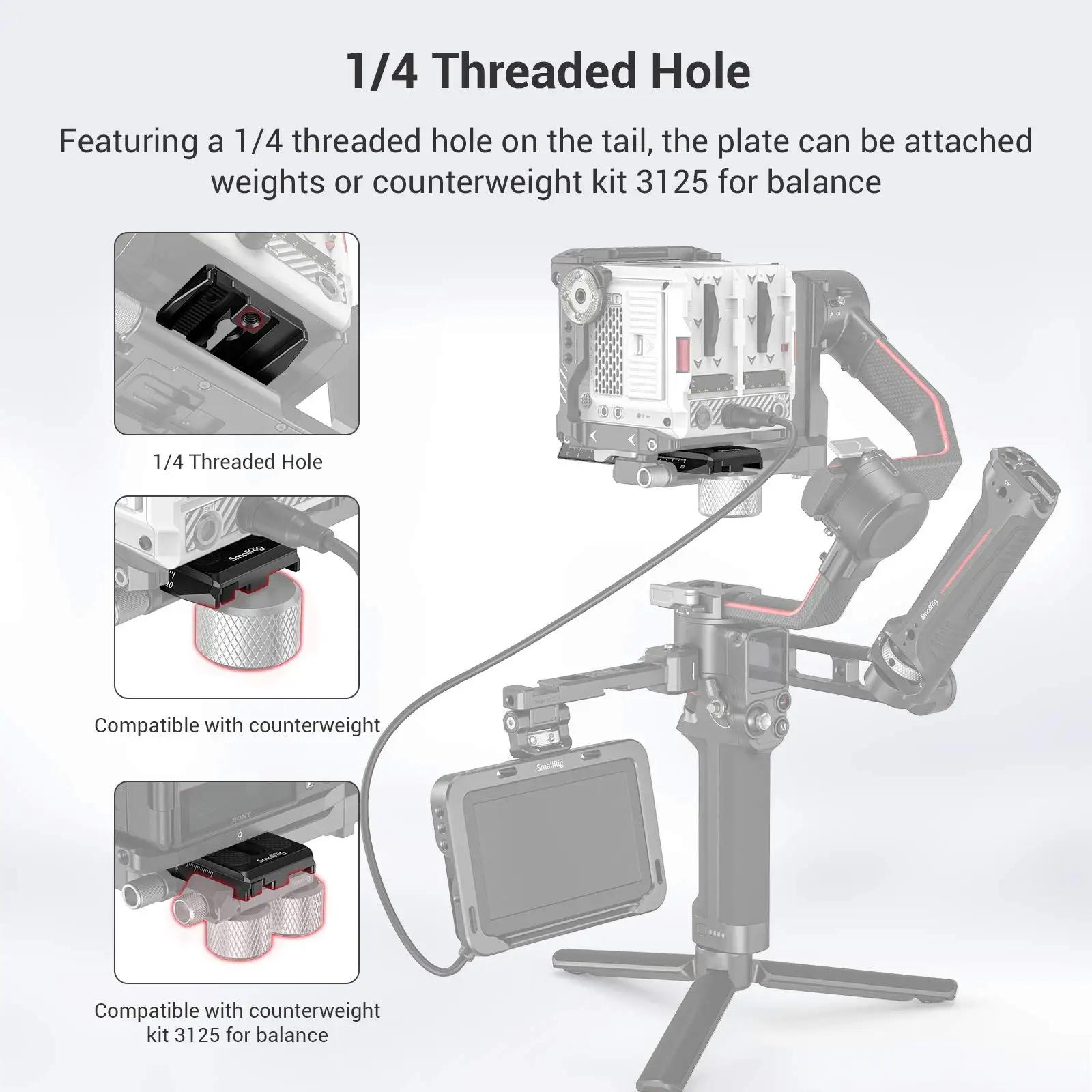 SmallRig Manfrotto plaque de dégagement rapide pour DJI RS3 /RS3 Pro/RS 2/RSC 2/RS 4/RS 4Pro/Ronin-S