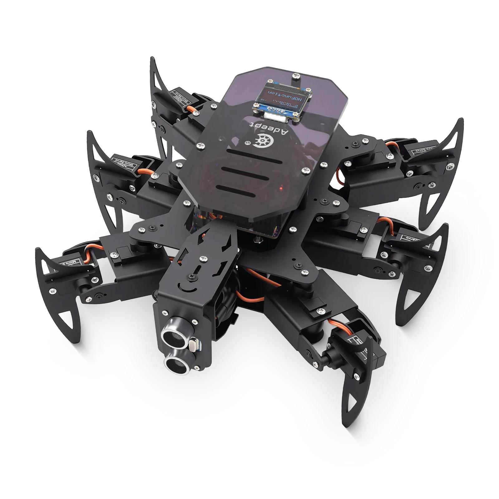 Adeept Ultimate Hexapod Spider Robot Kit, corps métallique, programmation Arduino, télécommande WiFi