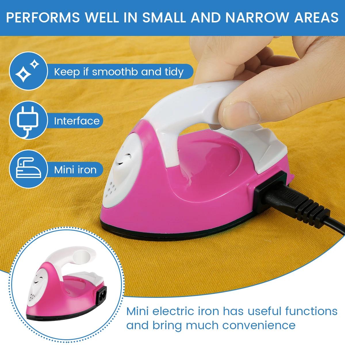 Mini fer à repasser électrique, portable, pratique, presse à chaud avec coussin d'isolation thermiqu