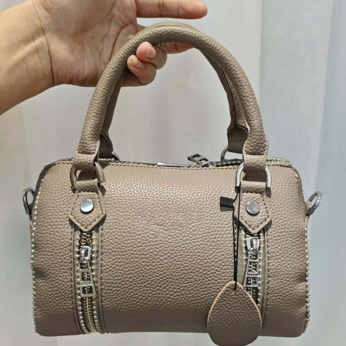 Nouveau sac à main seau noir en PU pour femme, motif litchi, à porter à l'épaule ou en bandoulière