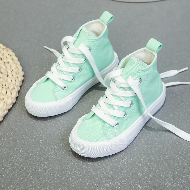 8009 Chaussures en toile pour enfants à la mode de couleur unie, chaussures de planche pour garçons