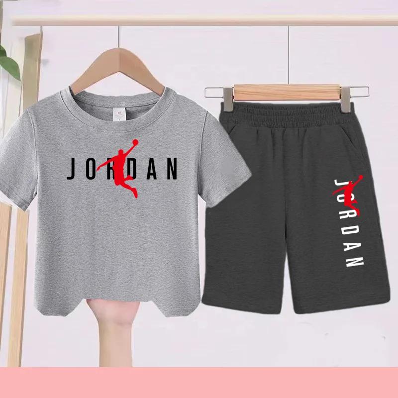 Ensemble robe et short d'été noir et blanc pour enfants, adapté aux enfants de 3 à 12 ans, avec moti