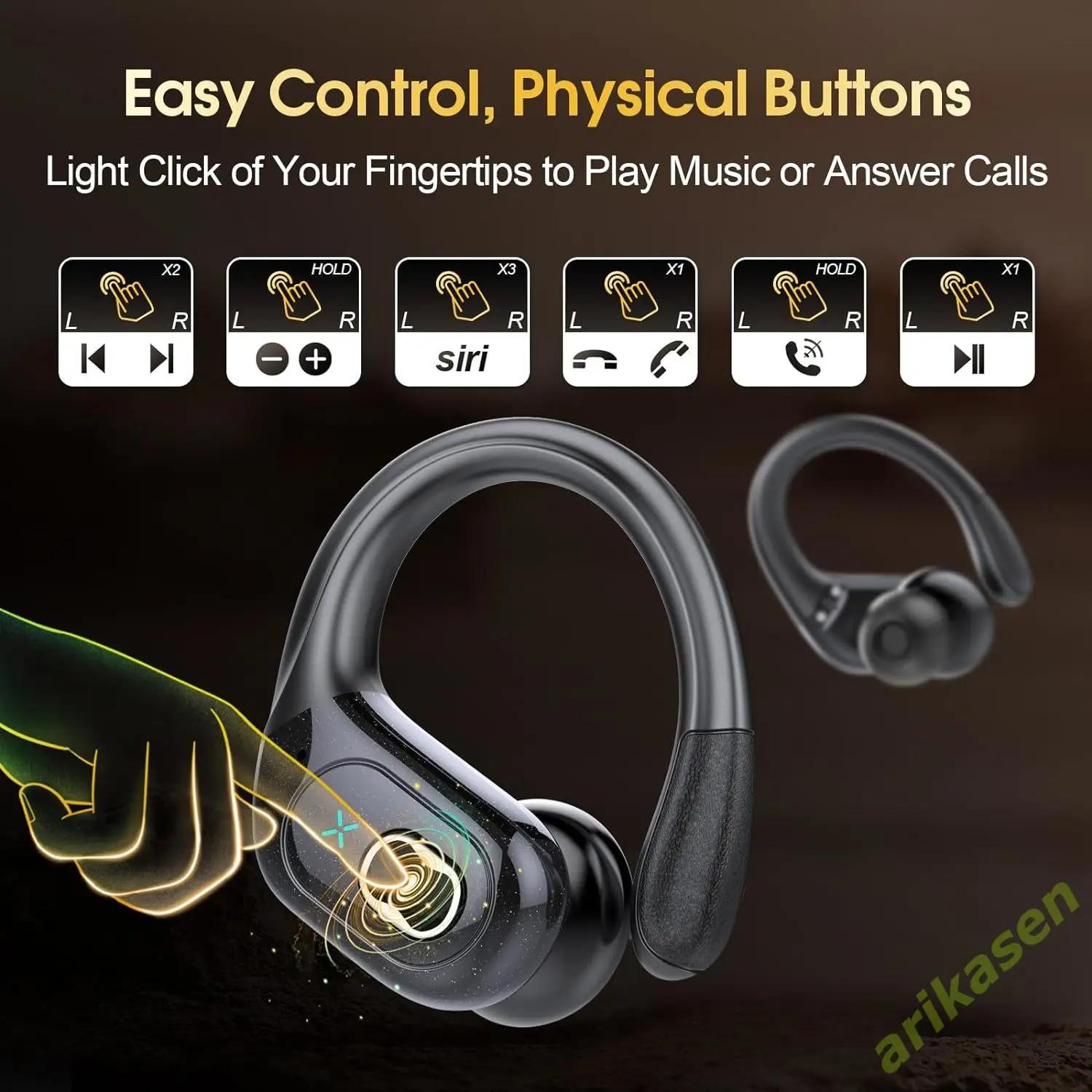 Bluetooth 5.3 casque 2024 écouteurs sans fil 75 heures Sport Bluetooth écouteur avec suppression de