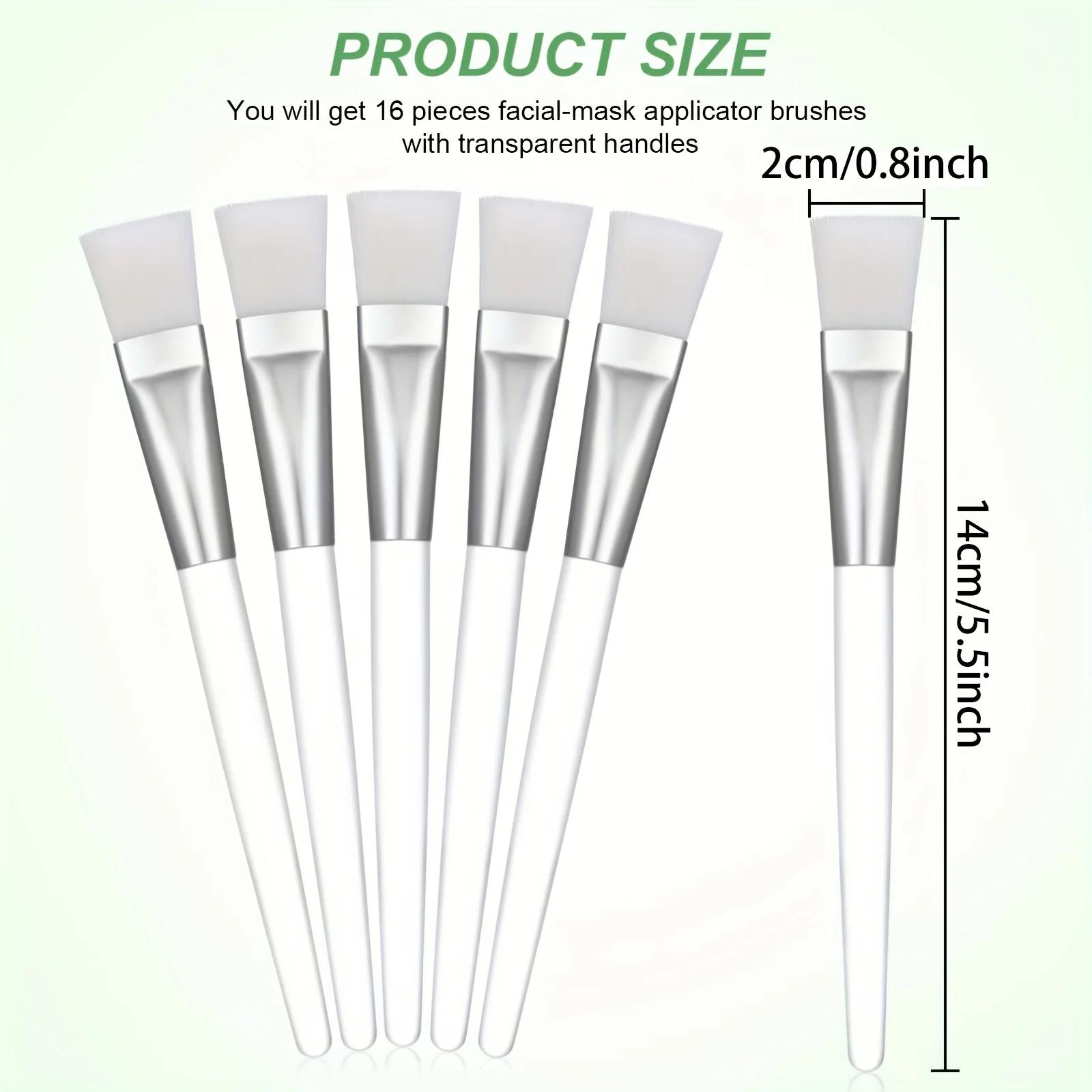 16 pinceaux pour masque facial - outils professionnels pour cosmétiques et soins de la peau, poils e