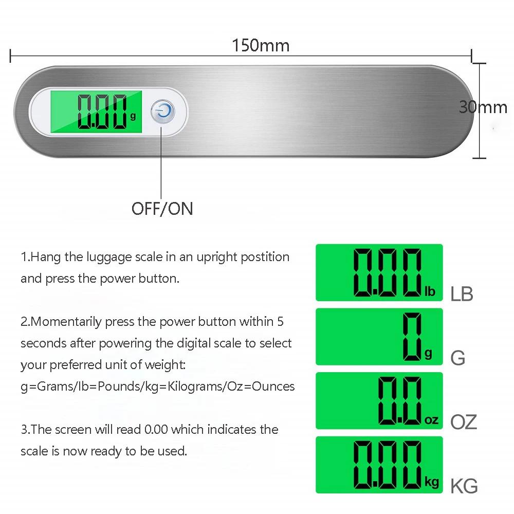 Balance à bagages numérique LCD, 50kg X 10g, balance électronique portable, balance de poids, valise
