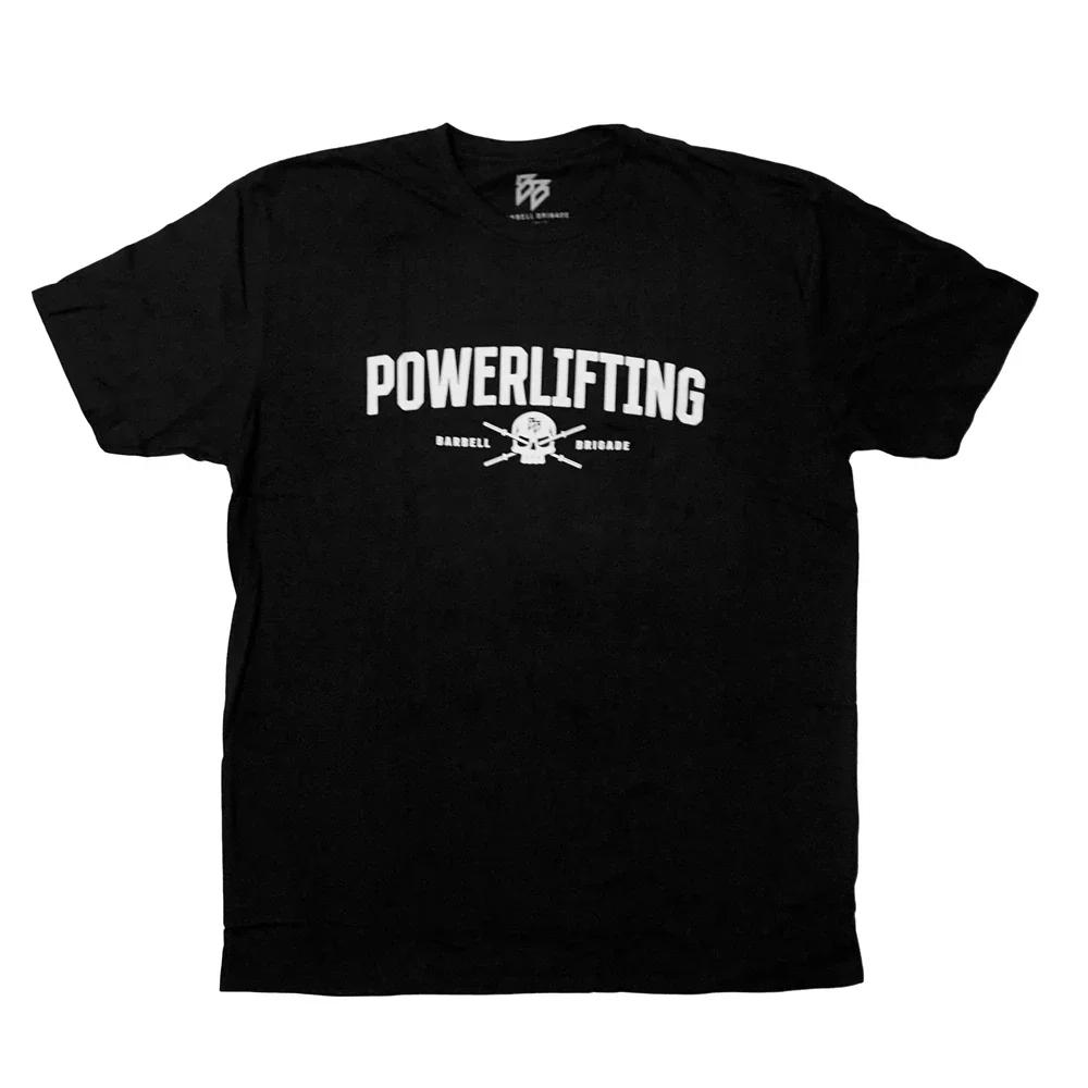 T-Shirt à manches courtes pour hommes, avec haltères, crâne, Fitness musculaire, entraînement, cours