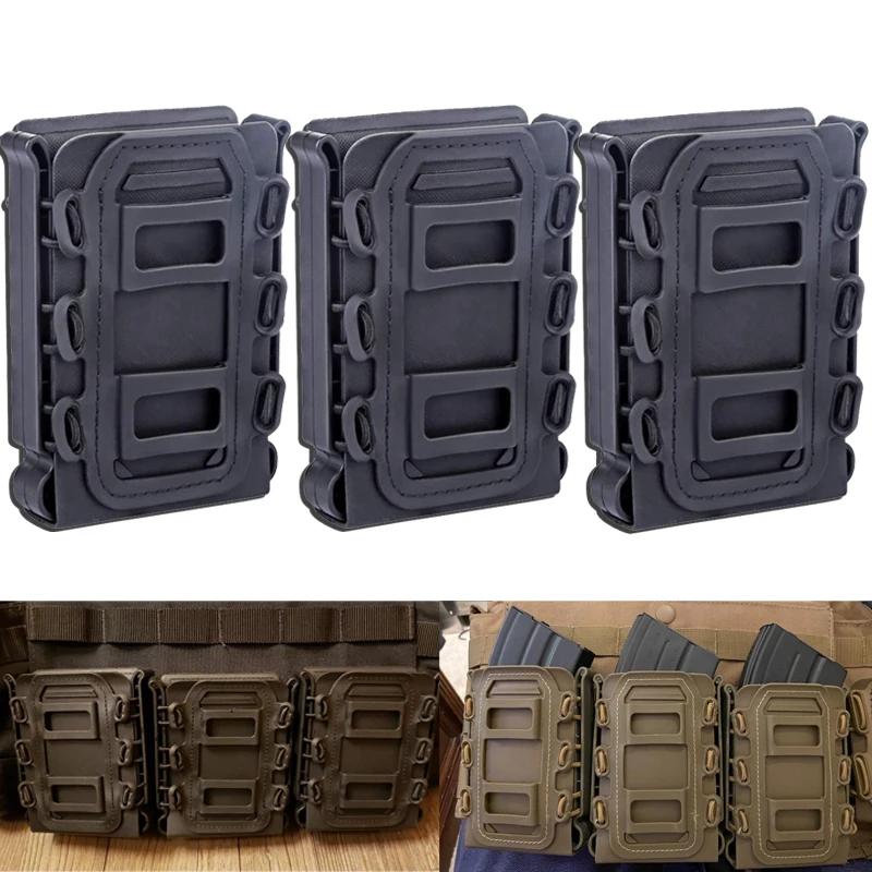 3 pièces tactique rapide Mag TPR Flexible Molle Magazine pochette transporteur pour Ar15 M4 5.56/7.6