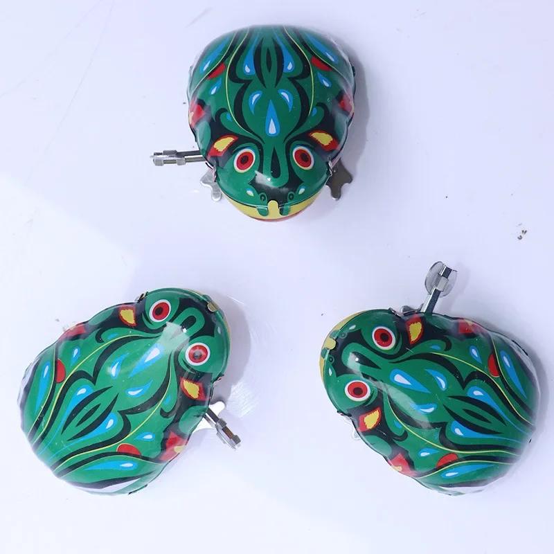 Jouet classique à remonter en étain, grenouille sauteuse, jouet vintage pour enfants, jouet éducatif