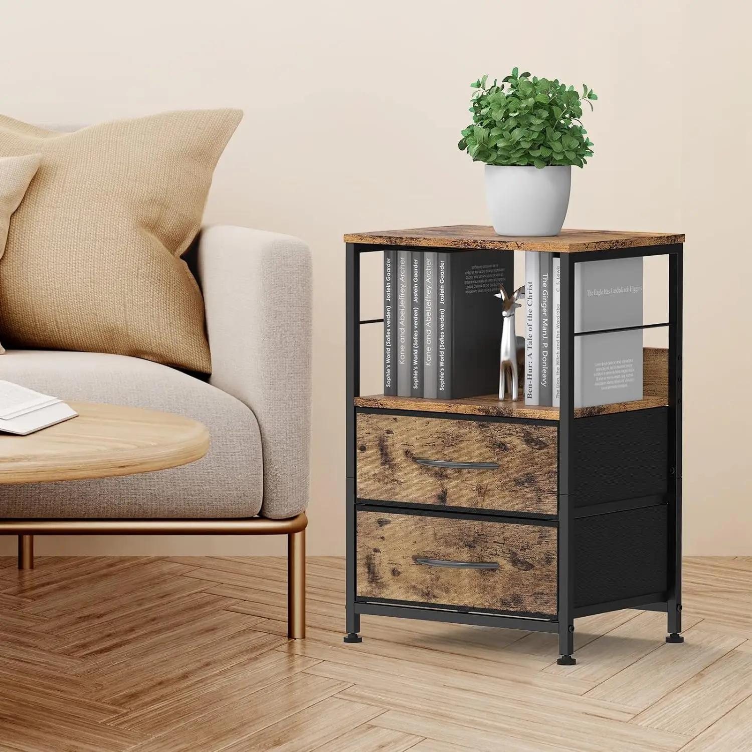 Table de chevet avec tissu, tables de nuit de proximité, table d'appoint de chambre à coucher, étagè