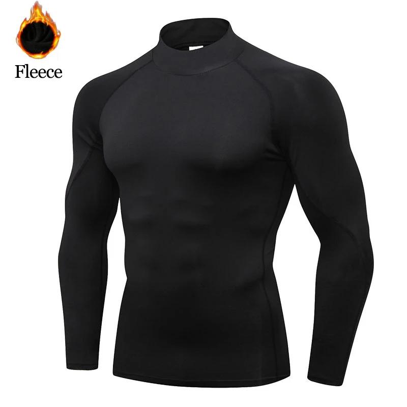 Chemise de Compression pour hommes, vêtements de cyclisme, chemise chaude à bascule, T-Shirt de Comp