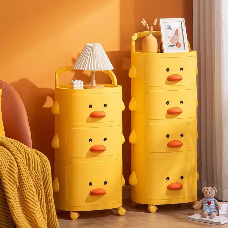 Table de chevet de dessin animé pour enfants, armoires de rangement, finition T1, organisateurs de c