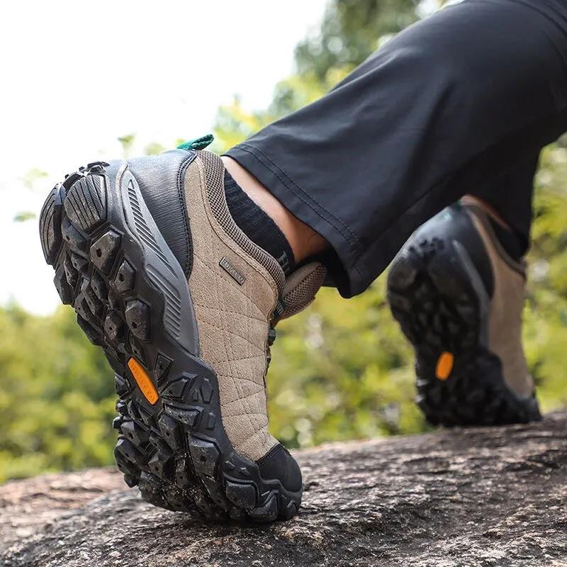 HUMTTO-Chaussures de Randonnée en Cuir pour Homme, Baskets de dehors de Plein Air, Travail, Escalade