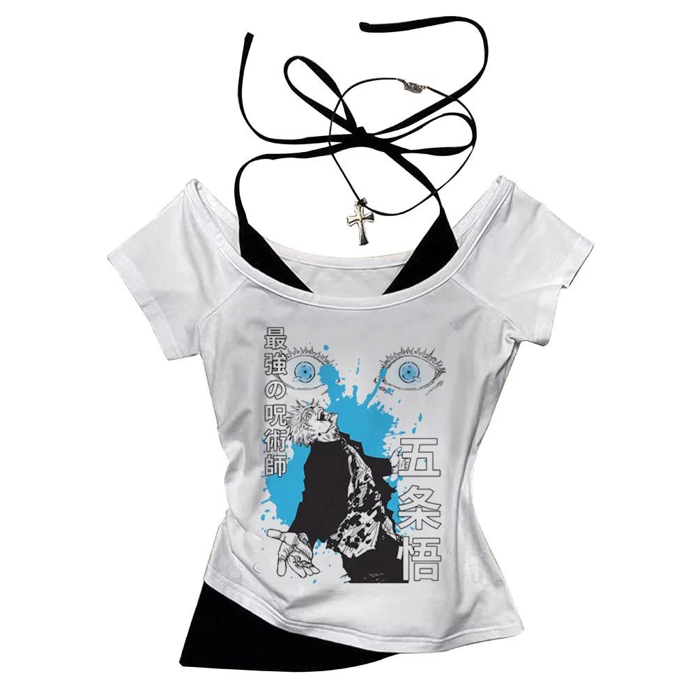 Jujutsu Kaisen Gojo haut court coupe ajustée mignon été nuisette mignon shoujo fille style corset es