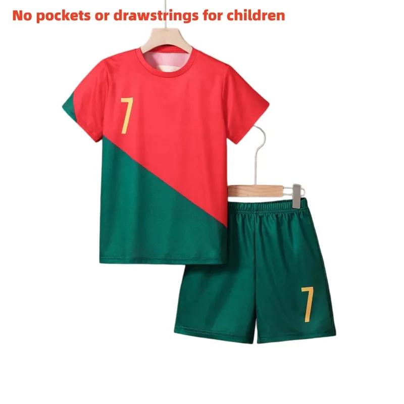 Ensemble de sport été 2026 AI pour jeunes et enfants, veste de football à séchage rapide et short à